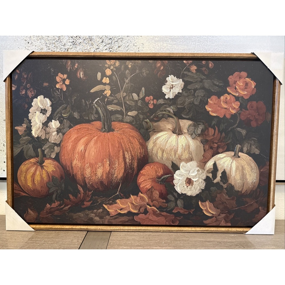 Robert Stanley Fall Classics Moody Pumpkins Framed Canvas Wall Decor